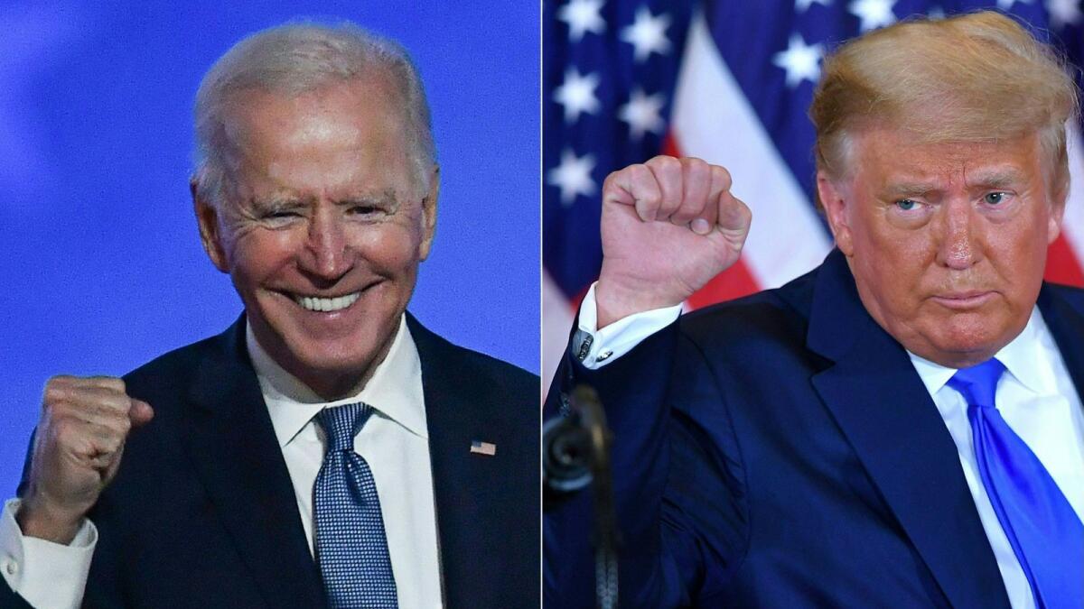 Joe Biden and Donald Trump. — AFP file