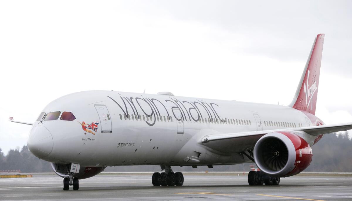 FILE - A Virgin Atlantic Boeing 787-9 passenger airplane. Photo: AP