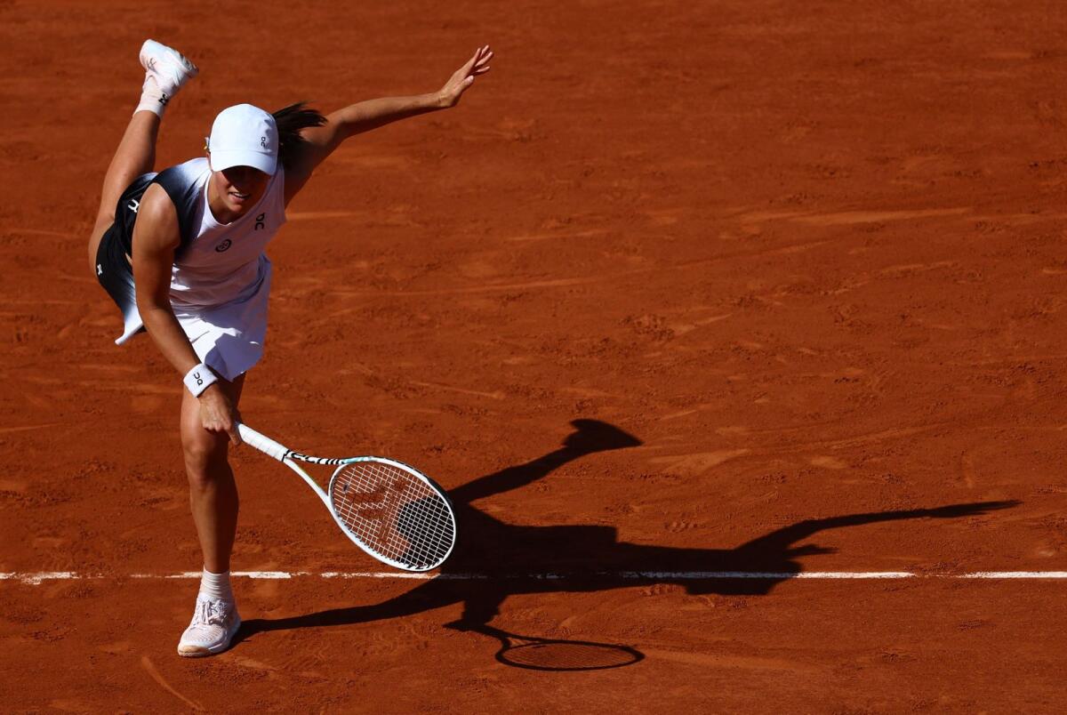 Poland's Iga Swiatek in action during her second round match against Claire Liu of the U.S. - Reuters