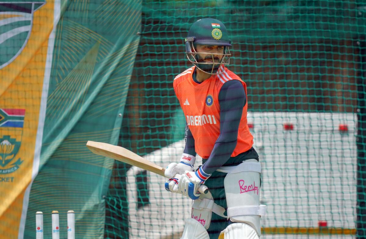 India's Virat Kohli during a practice session in Centurion, South Africa, on Sunday. — PTI