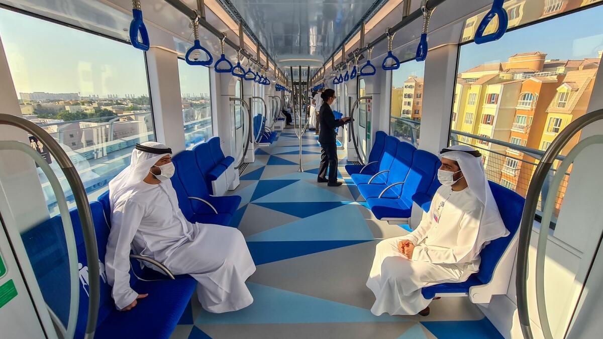 New Dubai Metro coaches have been introduced on the route. — Photo by M. Sajjad