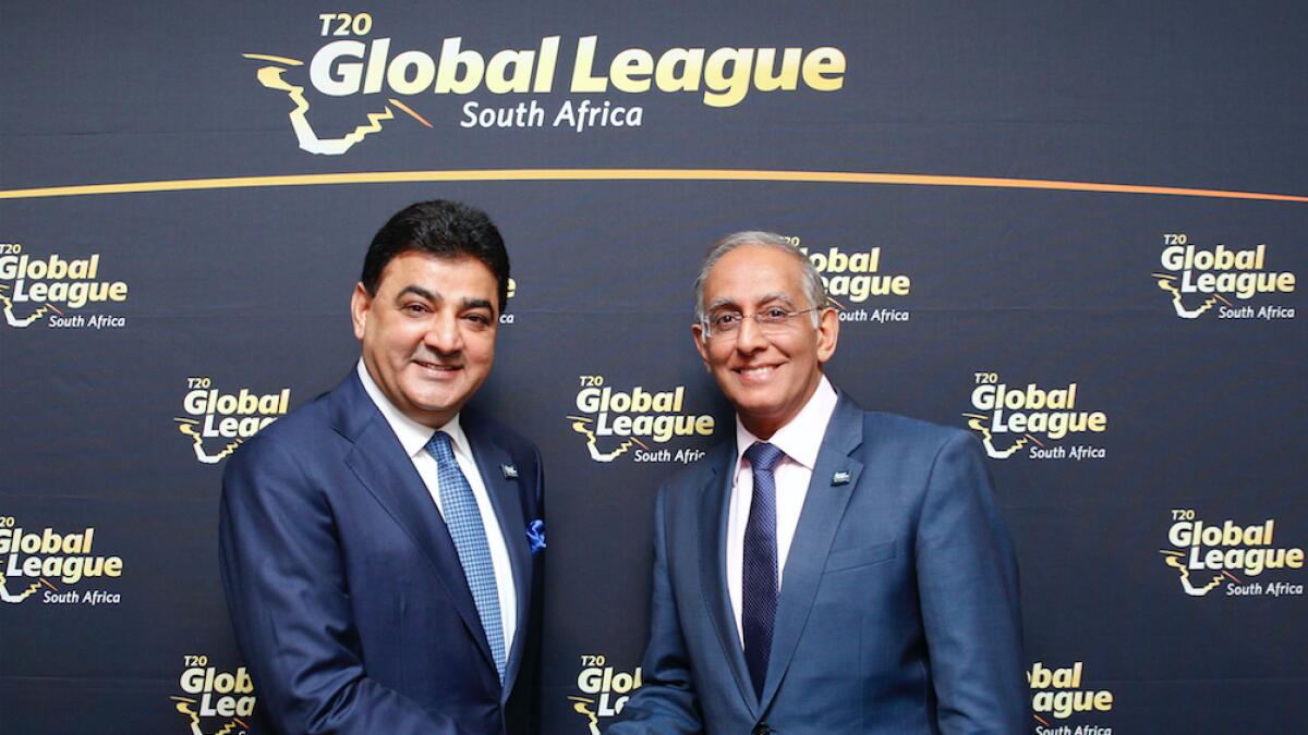 Ajay Sethi with Haroon Lorgat (right), CEO of Cricket South Africa
