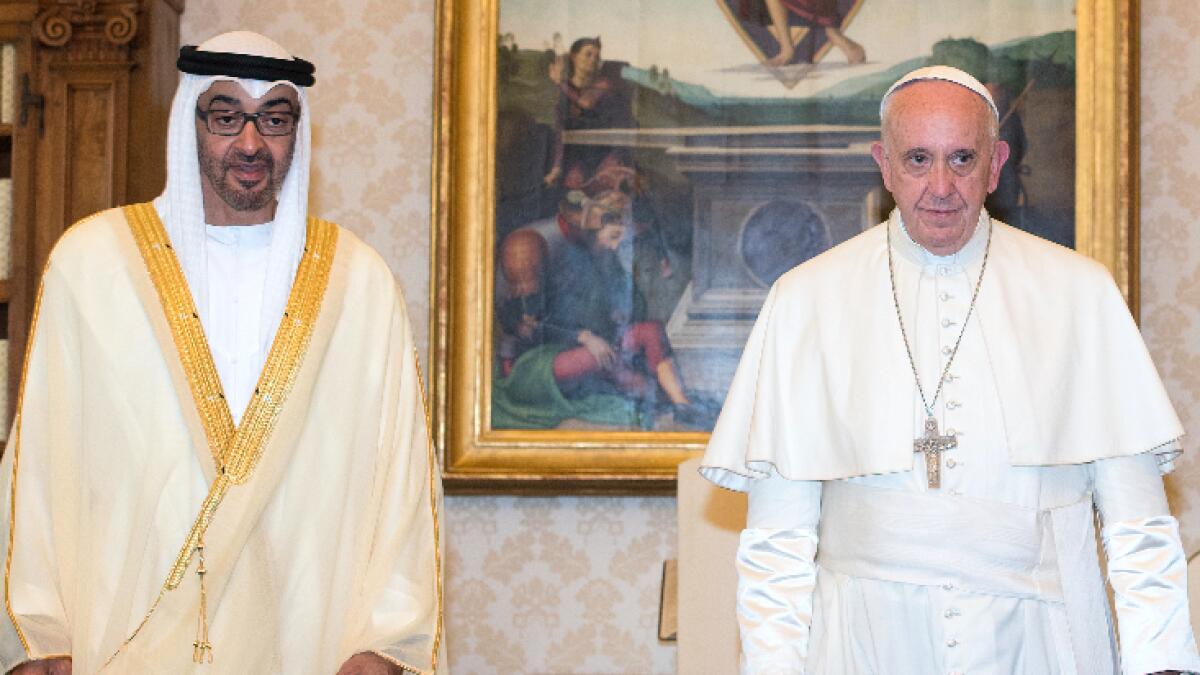 Mohammed bin Zayed: UAE values Popes anti-violence efforts
