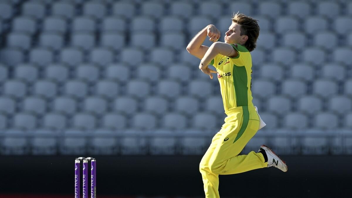 Australia's Adam Zampa bowls during the second ODI match against England