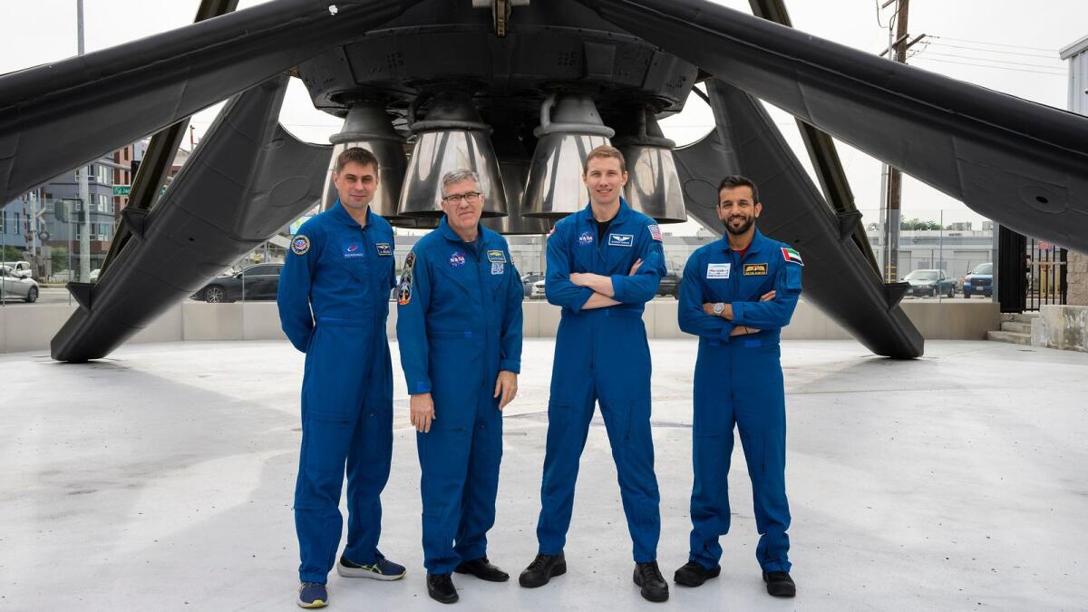 (From left) Andrey Fedyaev, Stephen Bowen, William Hoburg, and Sultan Al Neyadi, the members of Crew 6 mission — Supplied photo