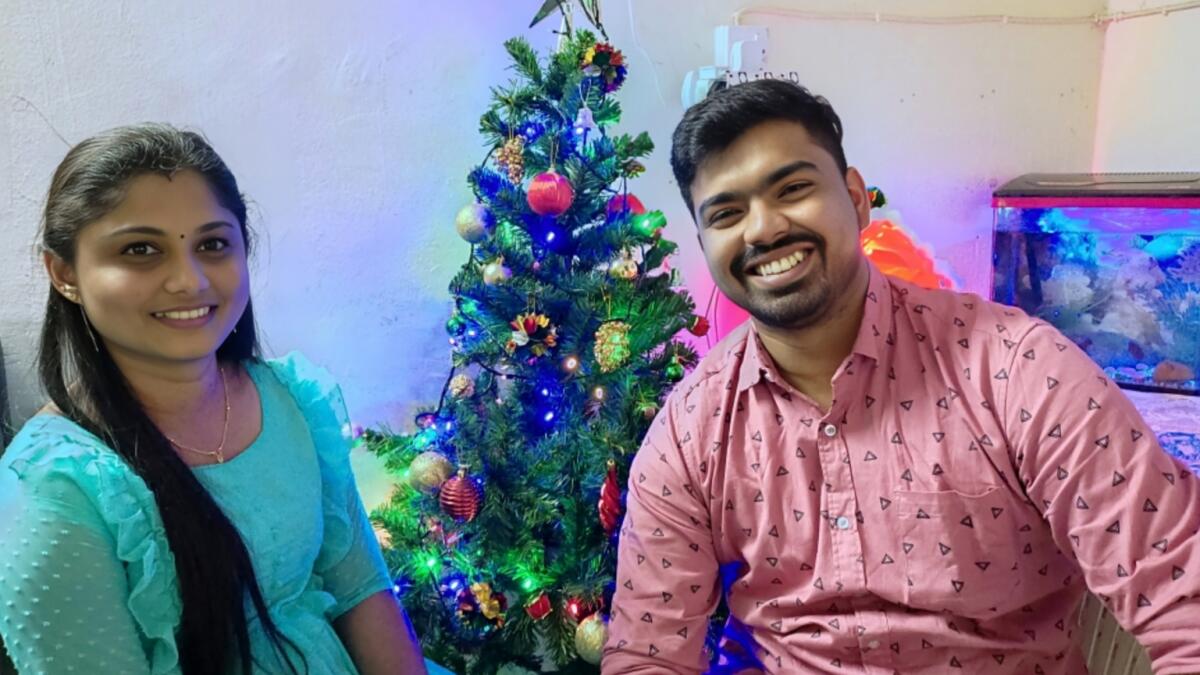 Newlyweds Ebin Scaria and Anu Varghese are delighted to celebrate their first Christmas in the UAE