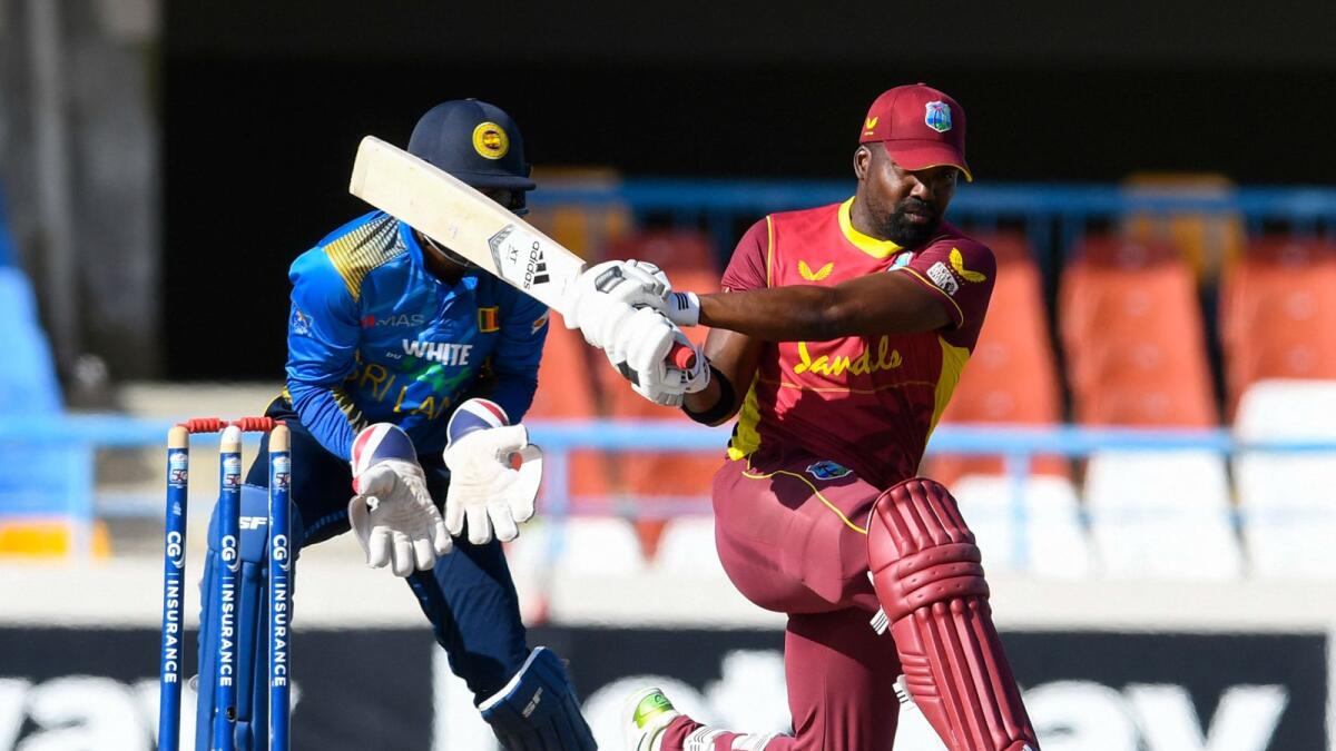 Darren Bravo of West Indies hits 4a boundary during the 3rd and final ODI match against Sri Lanka. — AFP