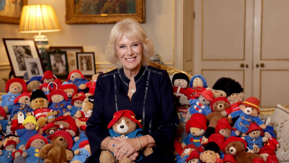 Queen Consort Camilla with the paddingtons. — Courtesy: Twitter/The Royal Family