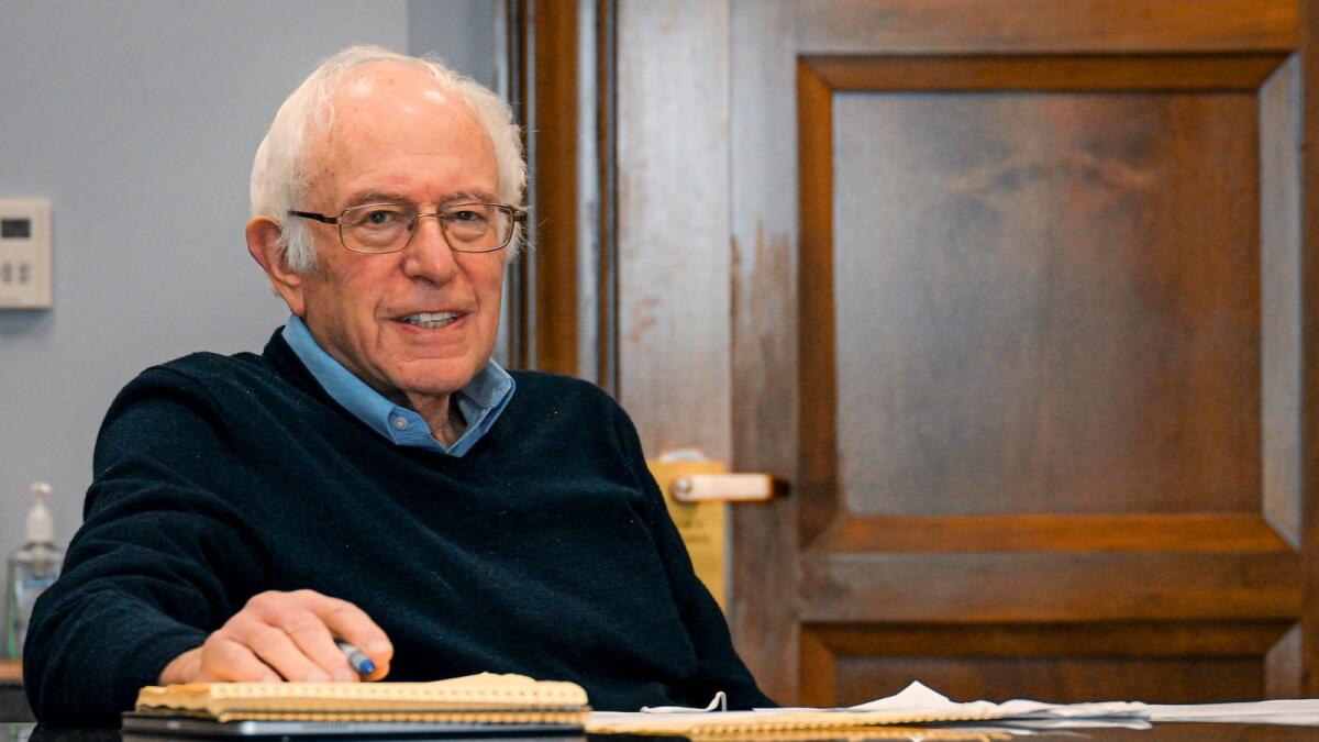 Senator Bernie Sanders in a conference room on Capitol Hill, in Washington on Jan. 18, 2023. After two unsuccessful runs for the presidency, the Vermont senator now leads the Senate health committee, a job that gives him sweeping jurisdiction over issues he cares about. (Kenny Holston/The New York Times)