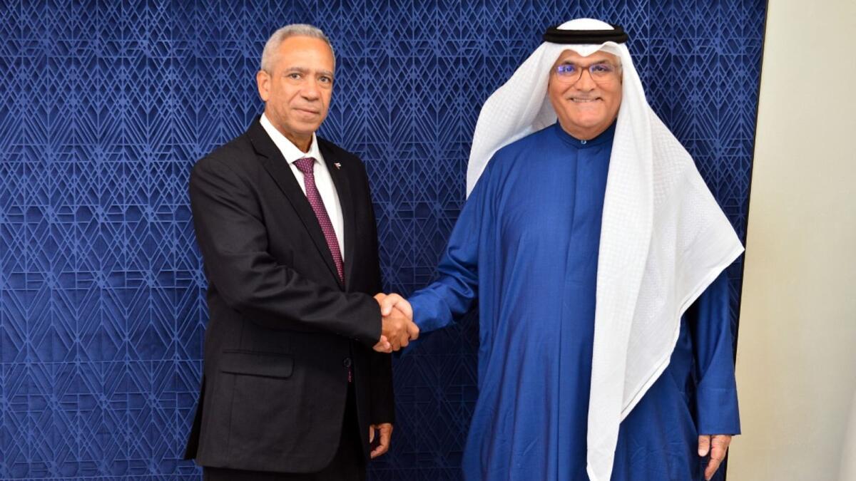 Abdullah Mohamed Al Mazrouei, chairman of Abu Dhabi Chamber of Commerce and Industry, and Antonio Carricarte Corona, president of the Chamber of Commerce of the Republic of Cuba