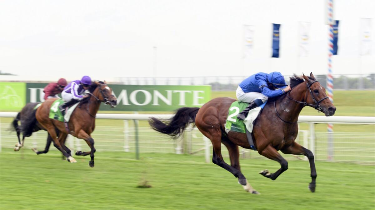 BRILLIANT: William Buick rides Ghaiyyath to victory at York on Wednesday. - Godolphin Twitter