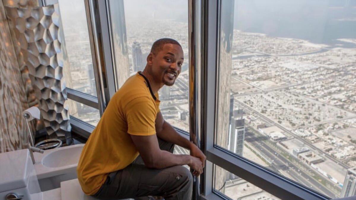 Will Smith looks flushed to be back in the UAE