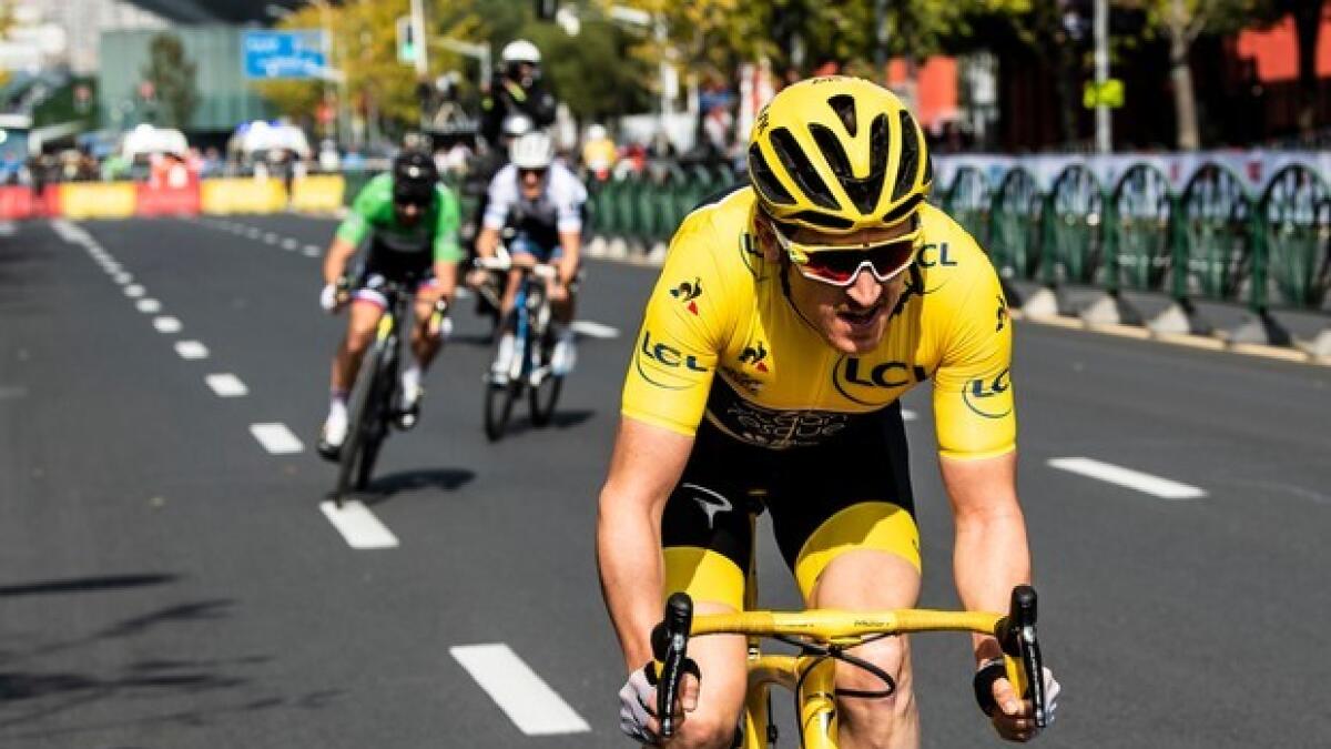 Geraint Thomas rode a trio of 12-hour rides over three days on a turbo bike in the garage of his home in Cardiff