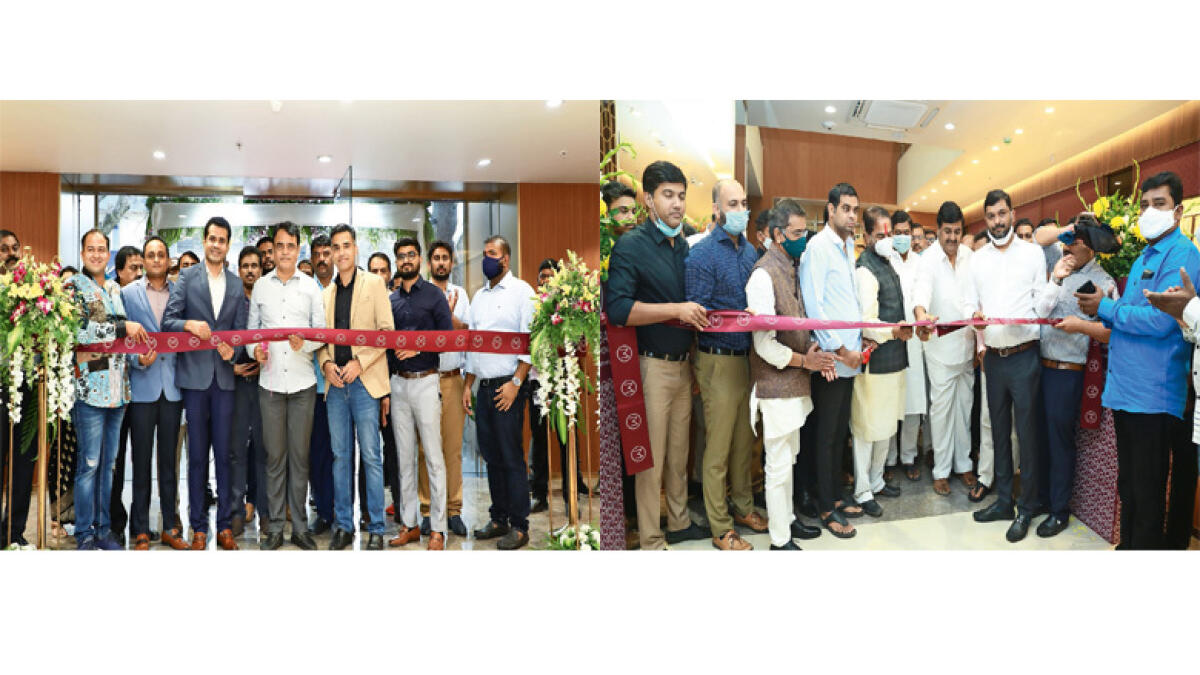 From left: The store inaugurations in Bengaluru and Andhra Pradesh.