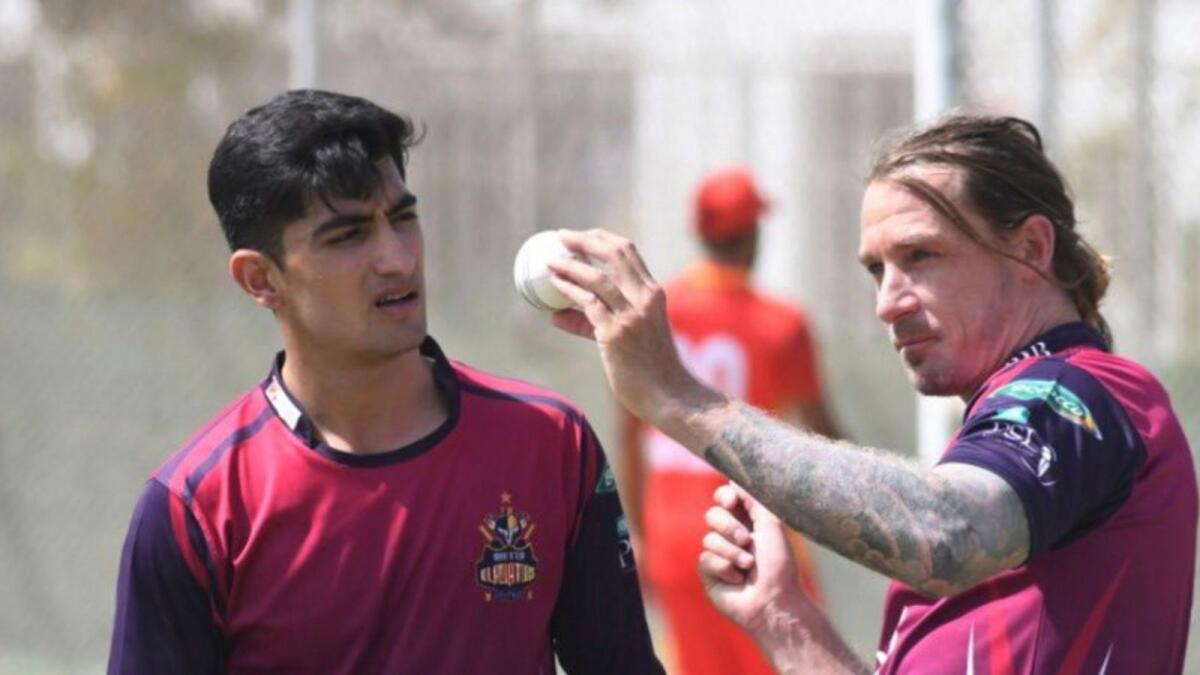 Naseem Shah is learning the tricks of the trade from legend Dale Steyn. — Twitter
