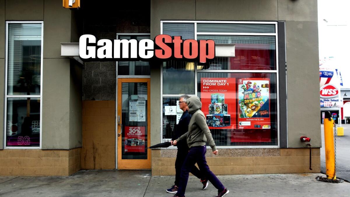 Shares in GameStop, AMC Entertainment and BlackBerry plunged more than 40 per cent on Thursday. — Reuters
