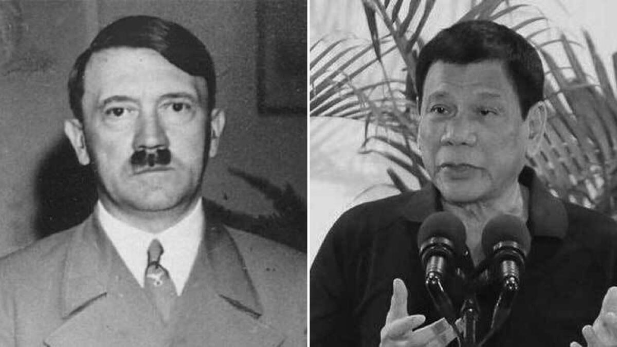 Duterte happy to slaughter drug suspects; compares himself to Hitler