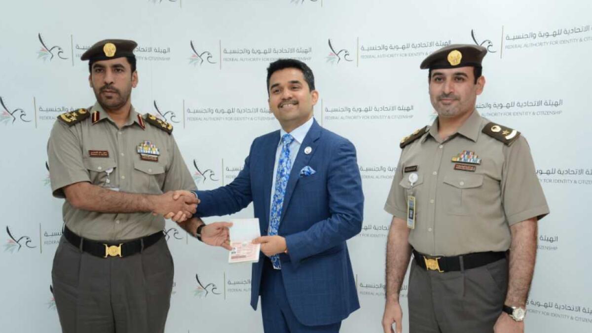 Dr Shamsheer Vayalil received his Golden Card in Abu Dhabi