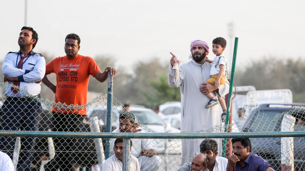 Spectators, young and old  at a Bullfigting game in Fujairah, on Friday, 29 April 2016.  Photo by Leslie Pableo