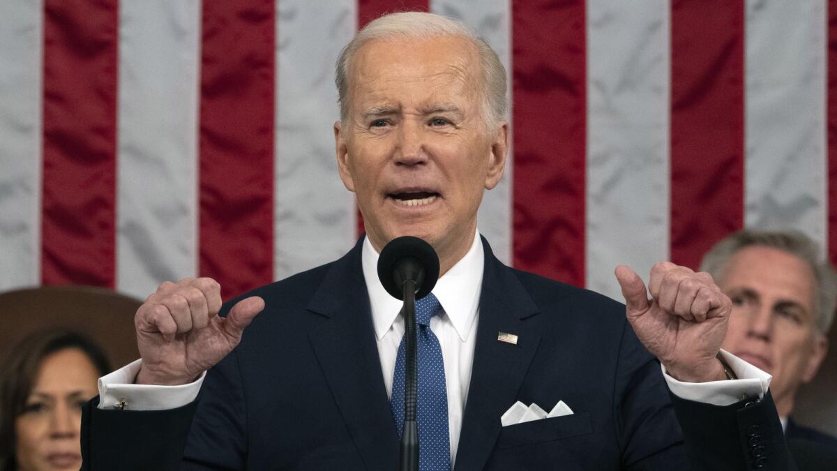 President Joe Biden at the US Capitol last month. The level of deficit reduction is significantly higher than the $2 trillion worth of deficit reduction that Biden had promised in his State of the Union address last month. - AP file