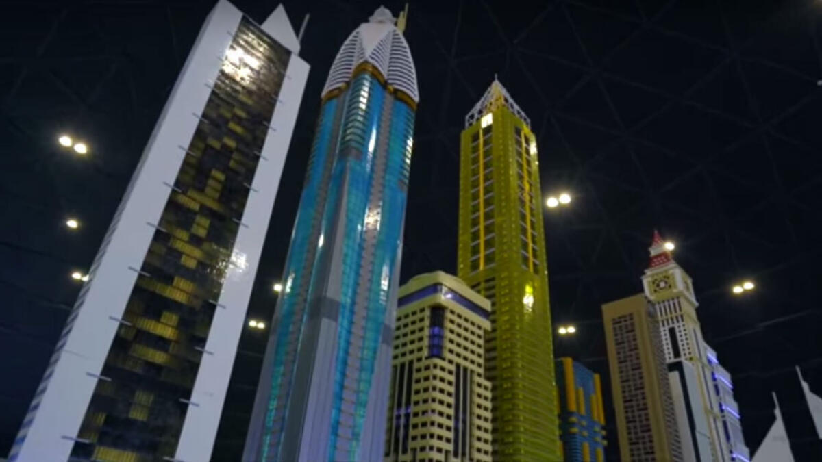 The largest indoor miniature land in all Legolands is the Dubai skyline.