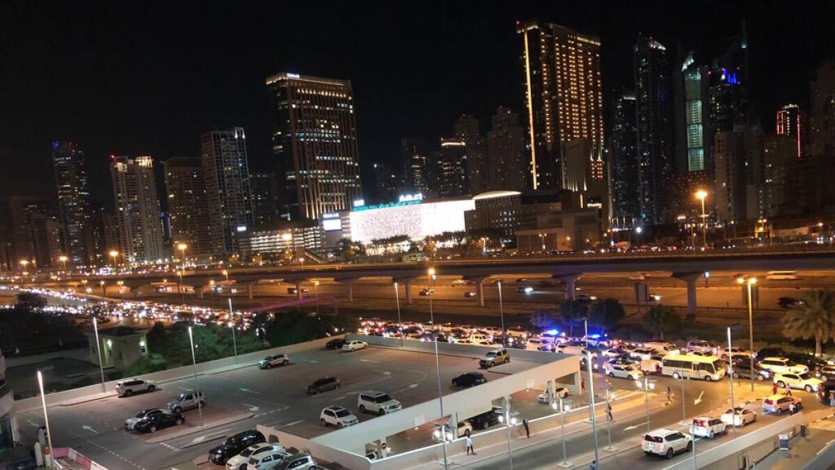 Heavy evening traffic across key roads in Dubai