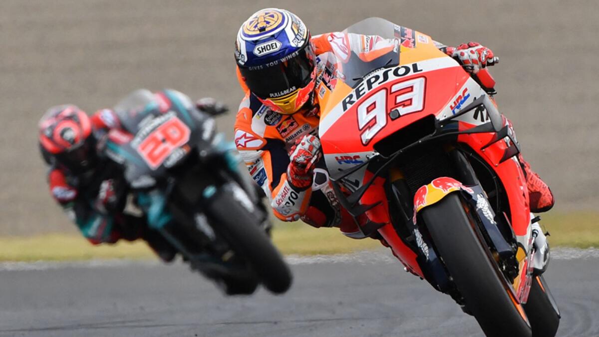 Repsol Honda Team rider Marc Marquez of Spain during the 2019 Japanese Grand Prix. — AFP file