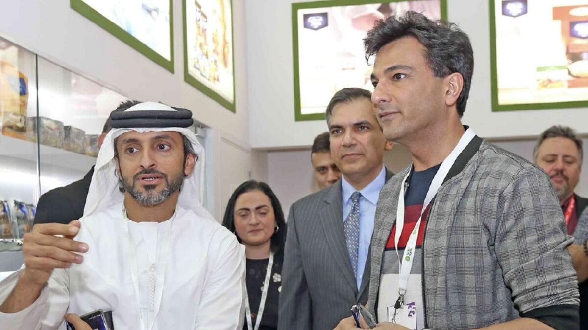Healthy Options: Tariq Al Qahedi, CEO of Agthia Group, with Michelin Star Chef Vikas Khanna