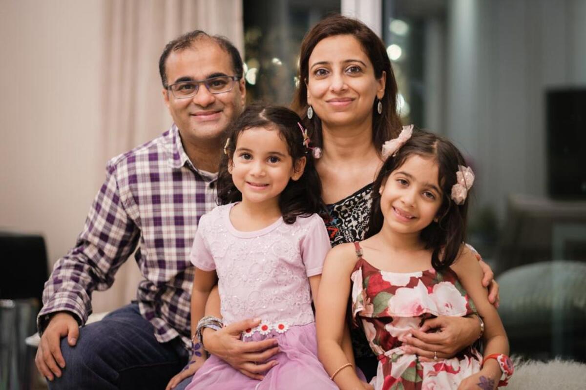 Pakistani origin Ali with his Indian wife Saba and their children