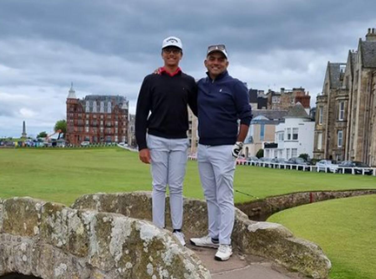 Rayan Ahmed played the Old Course at St. Andrews with his Dad. - Instagram
