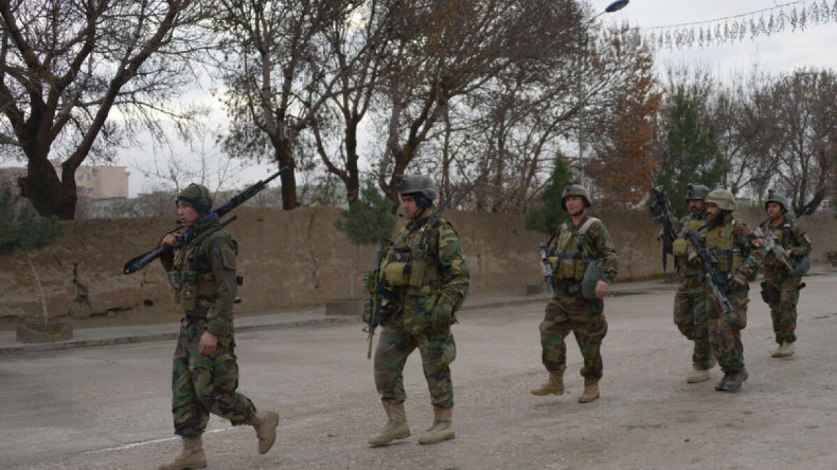 Afghan National Army (ANA) soldiers arrive for an operation near the Indian consulate in Mazar-i-Sharif on January 4, 2016. (Photo: AFP)