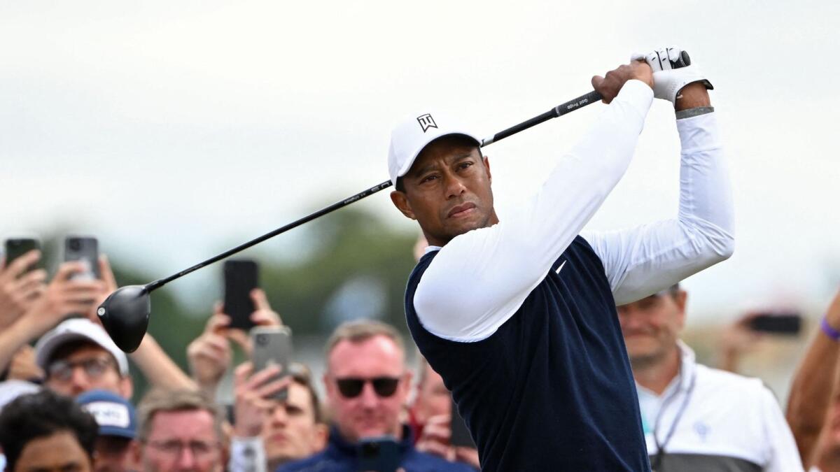 US golfer Tiger Woods during his opening round on Thursday. — AFP