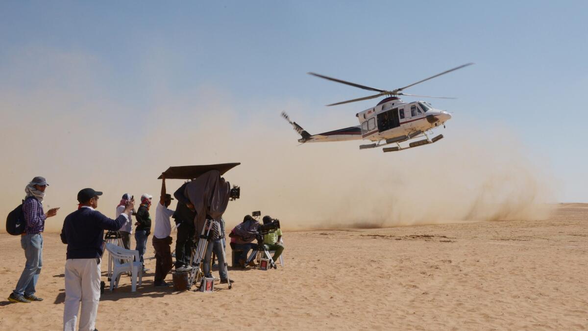 On location of Welcome Back near Al Ain.