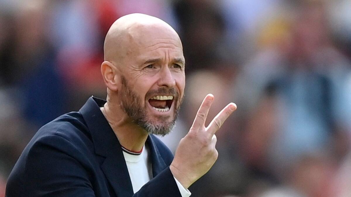 Manchester United manager Erik ten Hag during the game on Sunday. — Reuters