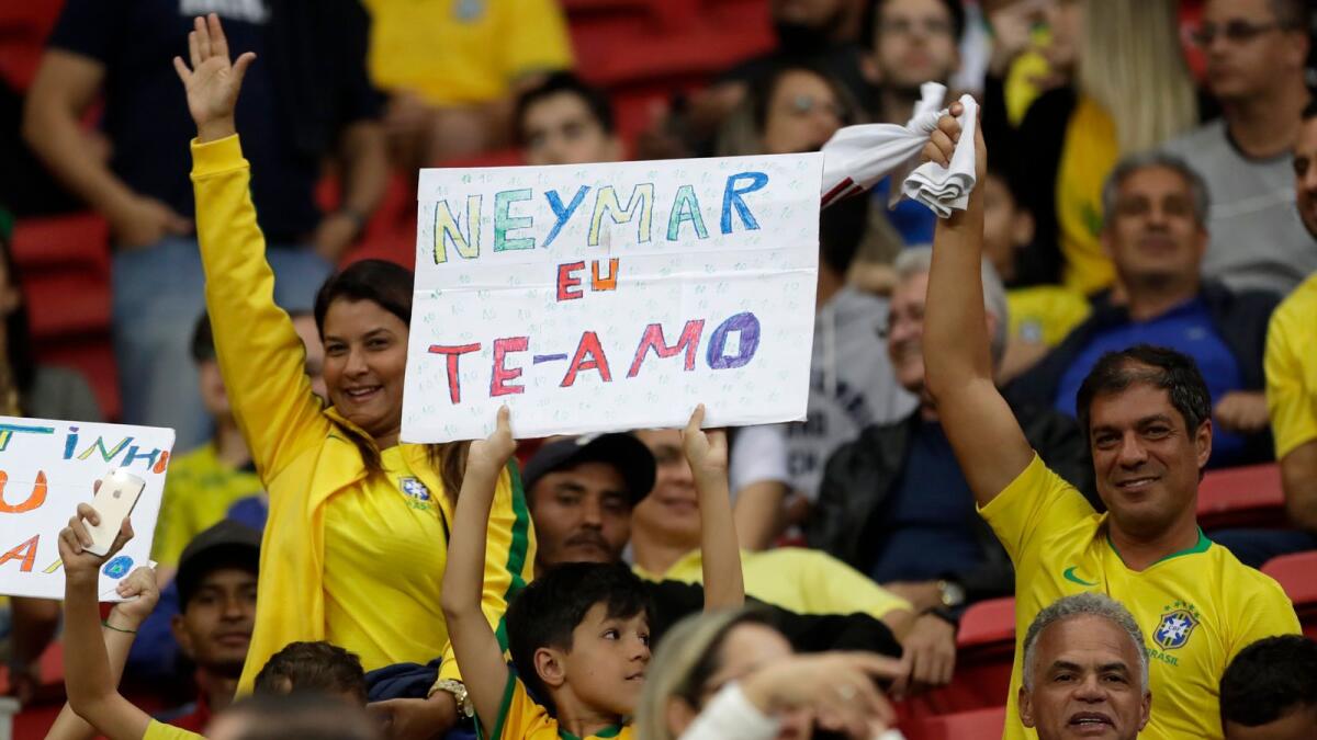 Brazil fans during a match between Brazil and Qatar on June 5, 2019. (AP file)