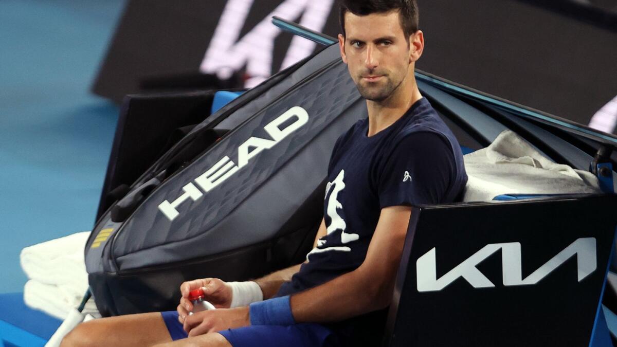 Novak Djokovic of Serbia attends a practice session ahead of the Australian Open tennis tournament in Melbourne on January 14, 2022. (Photo: AFP)