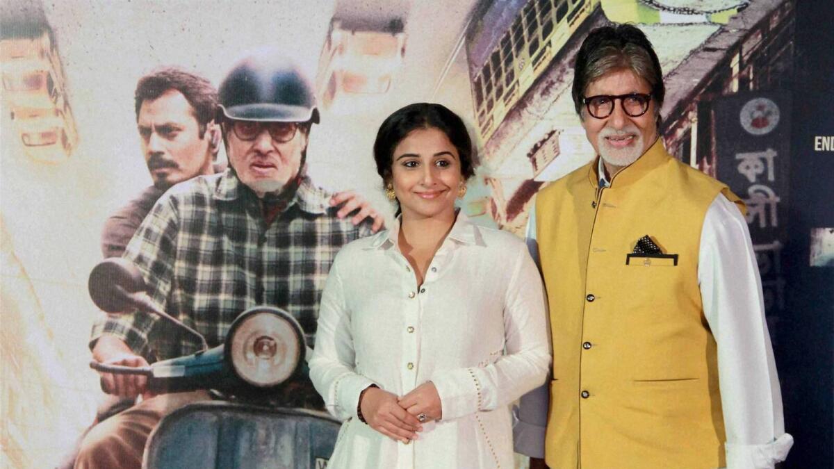 Amitabh Bachchan with  his Te3n co-star Vidya Balan