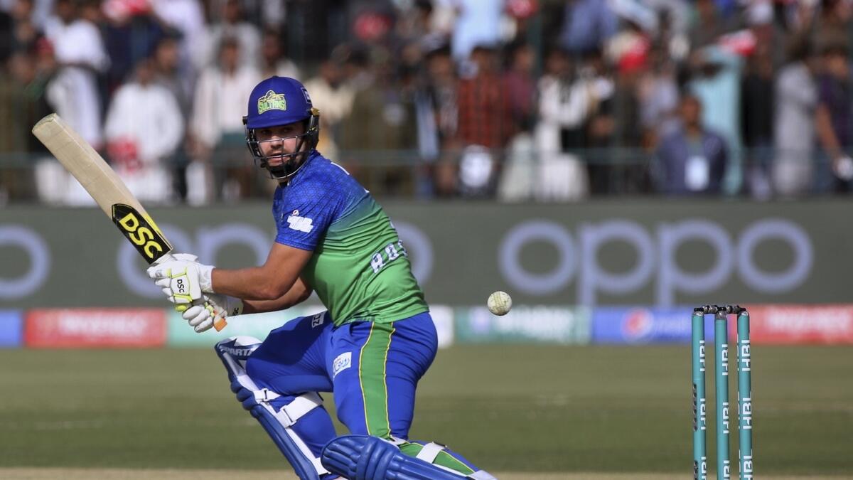 DOMINANT: Rilee Rossouw hits a boundary during the match against Quetta Gladiators in Multan.