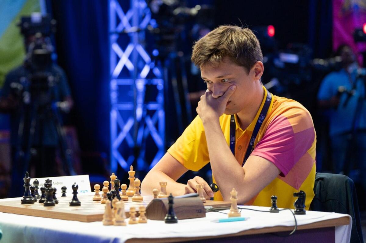 Grandmaster (GM) Andrey Esipenko plots his next move during the Global Chess League. - Supplied Photo
