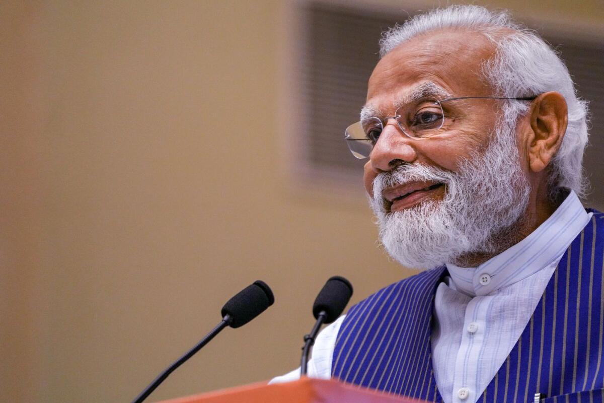 Prime Minister Narendra Modi addresses during the valedictory session and awards ceremony on the occasion of 16th Civil Services Day in New Delhi on April 21, 2023. — PTI