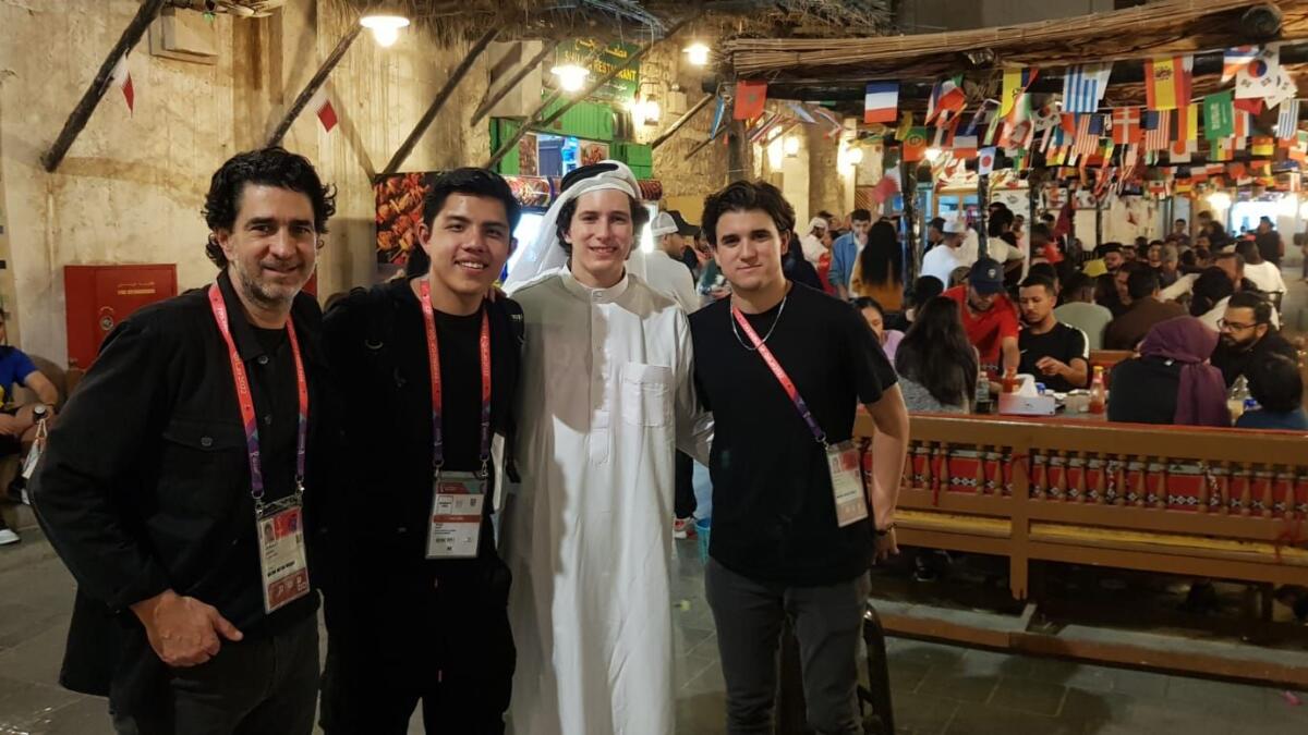 Andres, Israel, Roberto and Andres Jr at Souq Waqif in Doha. Photo: Rituraj Borkakoty
