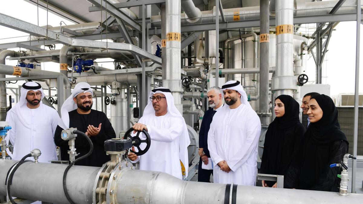 Dubai Municipality officials attend the opening of the biogas to energy project at Warsan Wastewater Treatment Plant. — Supplied photos