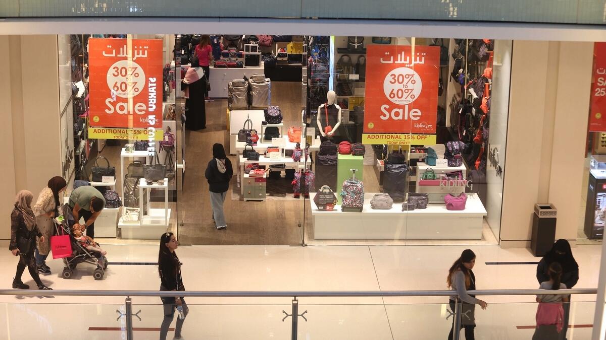 People shopping at the Dubai Mall.-Photo by Dhes Handumon/ Khaleej Times 