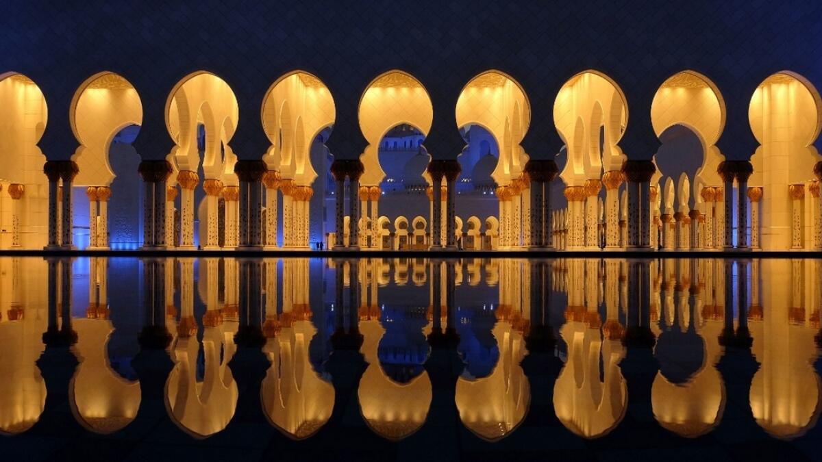 At the Sheikh Zayed Grand Mosque in Abu Dhabi. Photo: Shihab