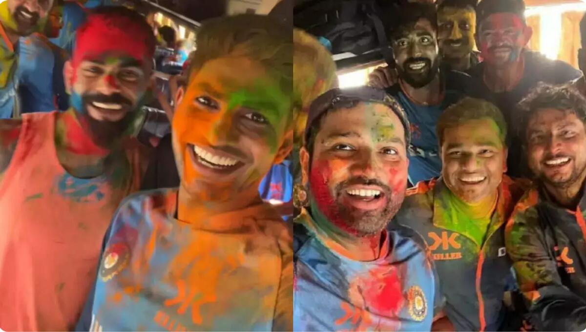 Indian players celebrating Holi. — Instagram