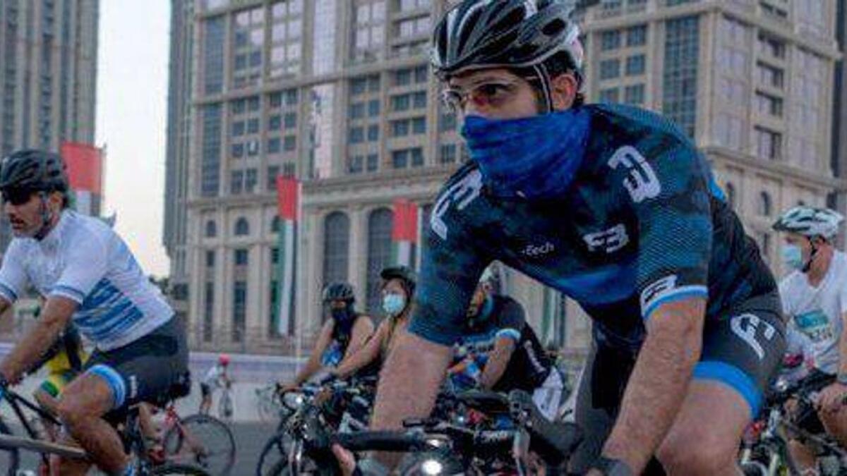 Sheikh Hamdan during the Dubai Ride held as part of the fitness challenge.