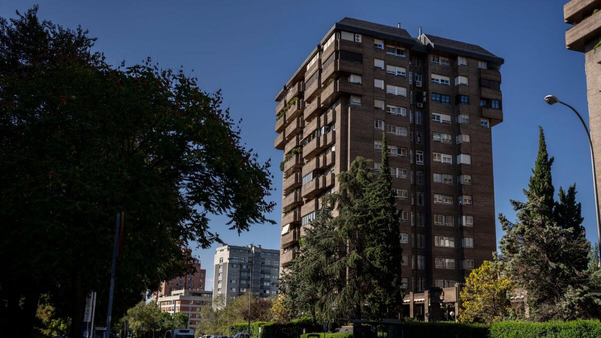 A general view of the building in Madrid, Spain, where the former Venezuelan military spy chief, retired Maj. Gen. Hugo Carvajal was arrested.
