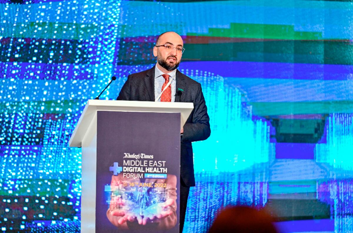 Morad Qutqut, Chief Customer Innovation Officer, Hewlett Packard Enterprise, addressed the delegates on Patient-Centric Digital Healthcare Service during the Khaleej Times Middle East Digital Health Forum in Dubai on Thursday, June 16, 2022. Photo by Neeraj Murali