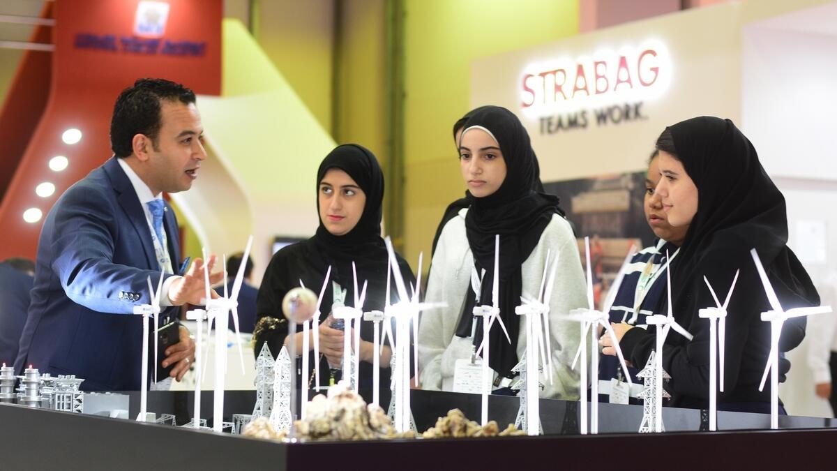 Visitors at Wetex 2019 at the Dubai International Convention and Exhibition Centre . Photo by Shihab
