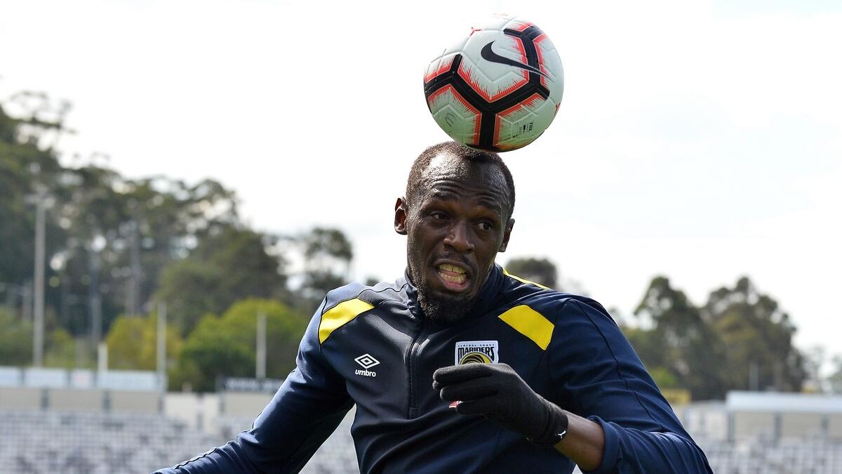 Usain Bolt scored two goals for Central Coast Mariners in a friendly, but did not play matches when the season began in 2018. (AFP file)